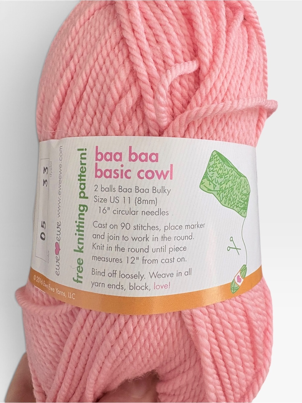 Ewe Ewe Baa Baa Bulky Merino Soft Pink– 9 Skeins Same Dye Lot - Picture 7 of 8